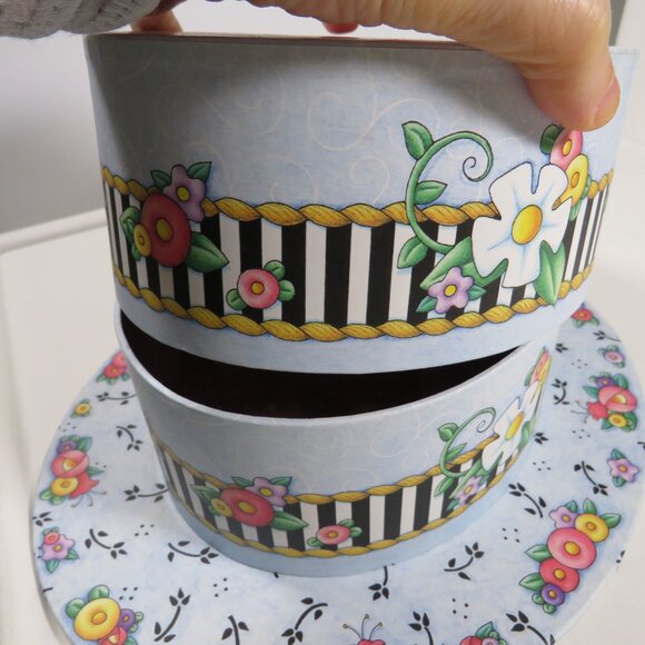 Mary Engelbreit Hat Gift Box Floral Blue & Pink - Picture 4 of 8